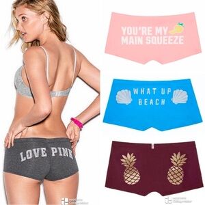 3 new PINK Victoria’s Secret boyshort panties bundle small